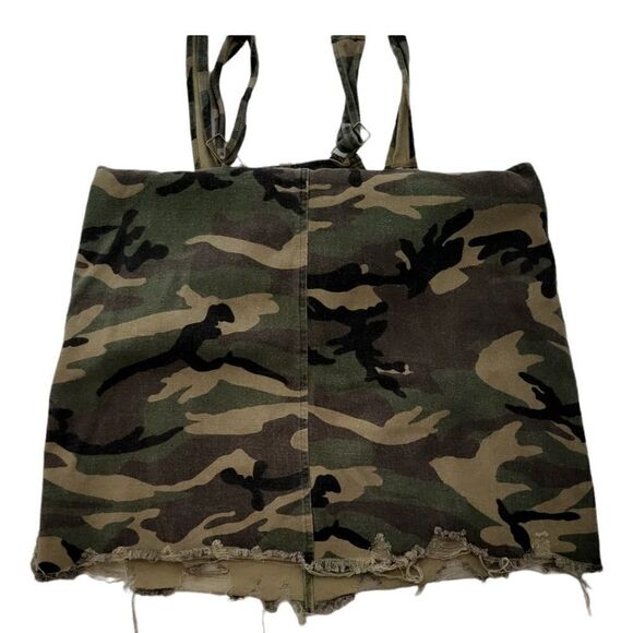EE some Womens Pinafore Camouflage Denim Overalls Dress Size L - Picture 5 of 11